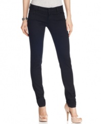 Streamline your silhouette with these Celebrity Pink skinny jeans featuring a black wash perfect for an urban-chic look!