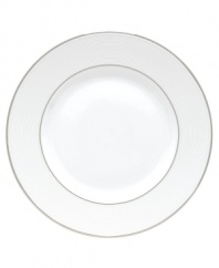 Modern yet timeless, this fine china dinnerware from Lenox is sure to satisfy the style-hungry host. Simply dressed in cream and white stripes and finished with a polished platinum trim, Opal Innocence Stripe dinner plates create an ultra-chic setting to enjoy celebratory meals. Qualifies for Rebate