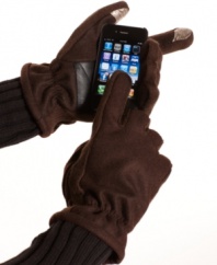 Keep in touch. These warm wool gloves from Echo help you stay connected with touch-screen compatibility.