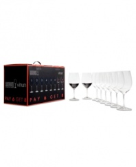 Shaped to enhance robust, young reds like Bordeaux, Merlot and Cabernet, these Riedel wine glasses feature a large bowl that allows the wine's bouquet to fully unfold. Suitable for any table and occasion, in machine-blown lead crystal.