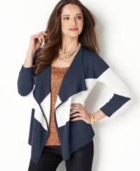 Simply chic and totally easy, this colorblocked Charter Club cardigan is an on-trend topper. Try it with jeans and a sparkly tee!