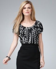 Style&co.'s top is like wearing a cluster of luxe pearls! The pretty print works with casual or dressier looks.