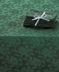 A must-have accessory for holiday feasts, these machine washable napkins from Homewear feature a pretty sheen and classic florals in tree green. (Clearance)