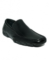 Finish off your look with these sleek leather driving moccasins from Kenneth Cole.