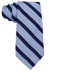 This striped tie from Tommy Hilfiger will make sure to leave his playground style behind when the occasion calls for something more formal.