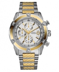 Heighten your style with this high-gear sport chronograph watch by GUESS.