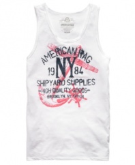 Hit the beach with this sun-ready tank from American Rag.