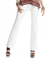 Flaunt your love of jeans of all stripes with this white wash, flare leg offering from Jolt!