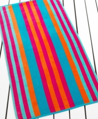Bring along this classic Ralph by Ralph Lauren beach towel on your next Caribbean escape, featuring sumptuous stripes in a palette that incorporates the warm colors of the sun and the cool colors of the sea.