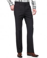 With a modern fit and a textured stripe, these Perry Ellis Portfolio dress pants are just right for your work week.