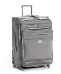 Constructed from tough ballistic nylon, this all-business suiter stands up against travel's biggest obstacles, keeping your wardrobe necessities wrinkle-free and always in top-notch condition. The ultra-light frame and expandable main compartment let you pack more and still glide effortlessly on the long-lasting ball-bearing wheels. Limited lifetime warranty.