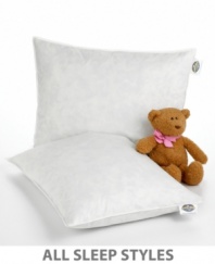 Designed for children 2 to 12 years of age, this pillow is created to support the contours of a child's neck and spine. Exclusive AllerRest Fabric(tm) is specially woven to protect from bed bugs, dust mites and allergens. AllerRest Fabric(tm) and Hyperclean® Eurofeather® fill keeps dust mites and sneezes away.
