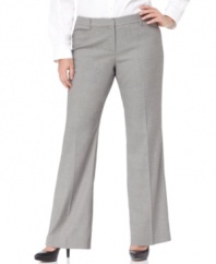 MICHAEL Michael Kors' straight leg plus size pants are essentials for your professional wardrobe-- complete the look with a blazer.