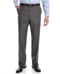 Make your power move with these gray sharkskin pants from Lauren by Ralph Lauren.