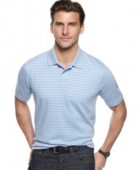 This classic has perennial appeal. In a smooth stripe, this Tasso Elba polo will soon become a mainstay.