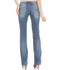 Perfect for everyday style, these GUESS? bootcut jeans feature light distressing for a just right worn-in look!
