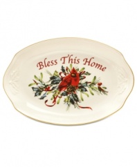 For nearly 150 years, Lenox has been renowned throughout the world as a premier designer and manufacturer of fine tableware. This year, begin a cherished holiday tradition with the festive Winter Greetings dinnerware collection. Its resplendent pattern of red and gold bows accented with sprigs of holly is fresh and lively on snowy white china, making your entertaining table a bountiful expression of holiday cheer. Qualifies for Rebate
