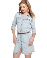 Score retro style with the Natalie shirtdress from GUESS? -- a cute denim number with major comfort appeal!