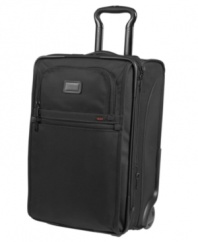 Your first-class boarding pass, this classic upright is compact enough to carry on a plane, yet expands 2.5 and has a removable garment sleeve that holds up to three suits. Made from Tumi's signature FXT ballistic nylon, it's ultra-durable in any turbulent situation. Tumi quality assurance warranty.