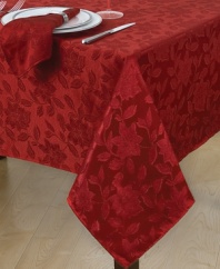 The perfect foundation for holiday feasts, these machine washable napkins from Sam Hedaya feature a pretty sheen and classic florals in Christmas red. (Clearance)