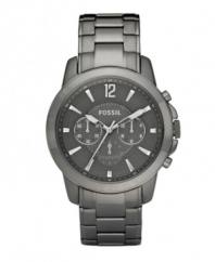 Monochromatic gray makes this sleek Fossil chronograph fitting for the conference room or the coffee shop.