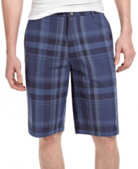 Prep yourself for the warm weather with these plaid shorts from Calvin Klein.