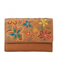 This flower-powered multifunction wallet from Fossil has a hippie-chic sensibility and tons of functionality.