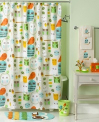 Hoo says owls only come out at night? Wise up to the new look in bath with the Give a Hoot shower curtain, featuring whimsical owls, branches and leaves in a palette that's just right, morning or midnight.