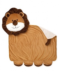 The happy lion on this Bestever blanket loves to play and take a nap with his new best friend.