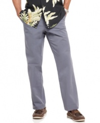 Kick back in the cool, casual style and clean, sophisticated lines of these Tommy Bahama chinos.