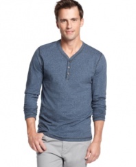 The classic henley updated with a modern Y neck adds some simple style to your casual look.