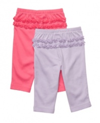 Dressing her just became the easiest part of the day with these comfortable - and adorable- ruffled pants from Carters. 