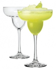 From trendy bar to kitchen table, this set of Midtown margarita drinking glasses brings restaurant-ready style to your favorite frozen drinks. In dishwasher-safe glass for extra cleanup when the party winds down.