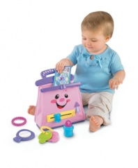 Keys, lipstick, money, music ...this adorable purse has everything baby needs for learning and role-play fun!