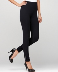 Edgy ankle zippers add pizazz to Style&co.'s classic leggings – a fun update to an essential piece!