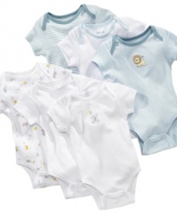 Options are everything. This three pack of bodysuits from Little Me offers a cute variety everyone will love.