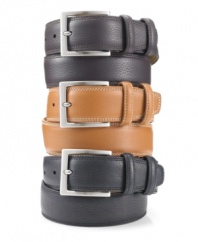 The pebbled leather of these milled deerskin belts adds a unique detail to their timeless style.