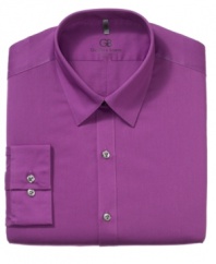 Try a new hue on for size. This saturated dress shirt from Geoffrey Beene enlivens any suit.