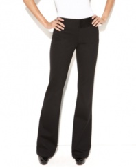 Flared legs make trim, tailored trousers from INC feel fresh for the season! Also available in curvy fit.