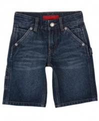 Keep him in cool, casual comfort with these denim shorts from Levi's.