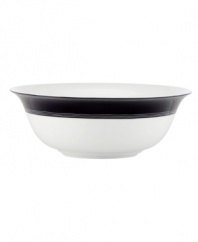 A graphic black-and-white edge makes this kate spade new york serving bowl a chic complement to dinnerware graced with Florence Broadhurt's timeless Japanese Floral print.