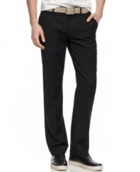Get pinned. These striped pants from Kenneth Cole Reaction refine your work look with cool lines.