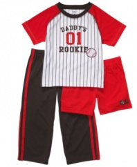 Dream big. Set him up to be the MVP in this shirt, short and pant set from Carter's.