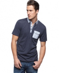 Change up your normal polo style with this contrast colored shirt from INC International Concepts.