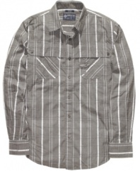 Square off in your weekend wardrobe. This American Rag shirt is always a winning look.