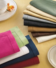 Heavyweight linen placemats in a wide array of color options, finished by hand with a row of refined, thread-drawn hemstitching. Set of 4 14 X 20 Linen Machine wash Imported 