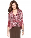 Show your wild side in this head-turning cardigan from Ellen Tracy, featuring of-the-moment animal print. Make twice the statement when you pair it with the matching cami!