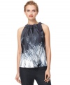 A grosgrain ribbon ties together this T Tahari Marva halter top for a pretty spring look!