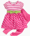 Make good style a pattern in this fun, colorful dress and leggings set from Sweet Heart Rose.