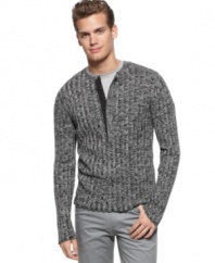 Give your classic henley an upgrade with this long-sleeved sweater from Calvin Klein.